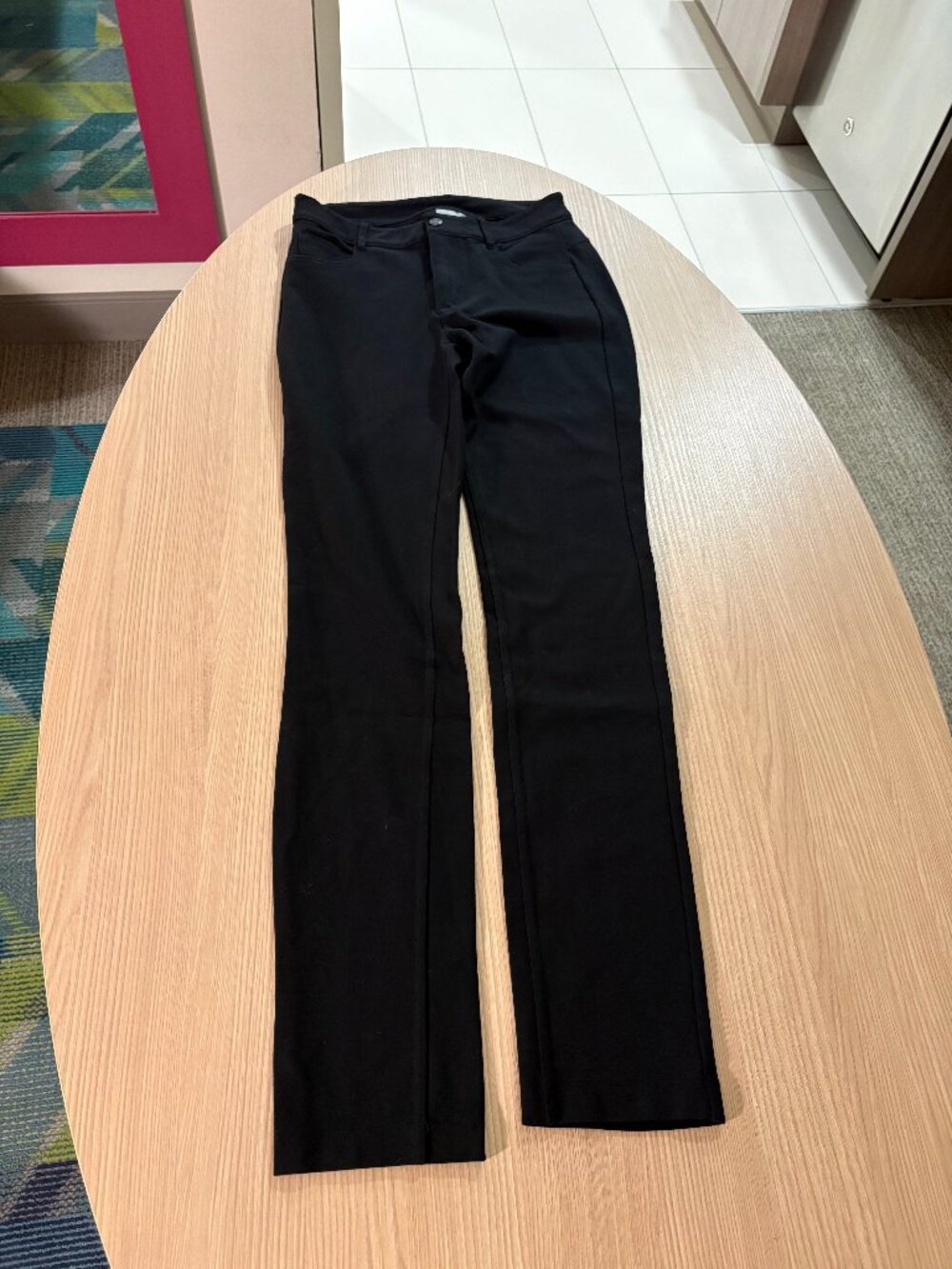 Athleta Ponte Skinny Pant Size 4 Solid Black Zipper Fly Viscose Nylon Spandex